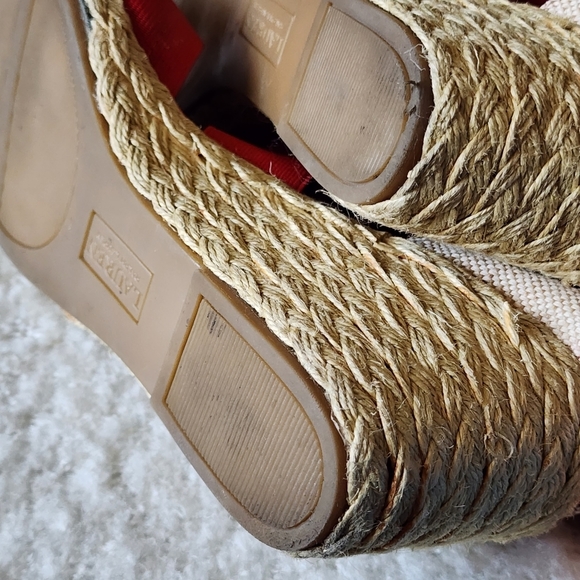 Ralph lauren platform close toe wedge espadrile color red size 9 - Picture 2 of 7